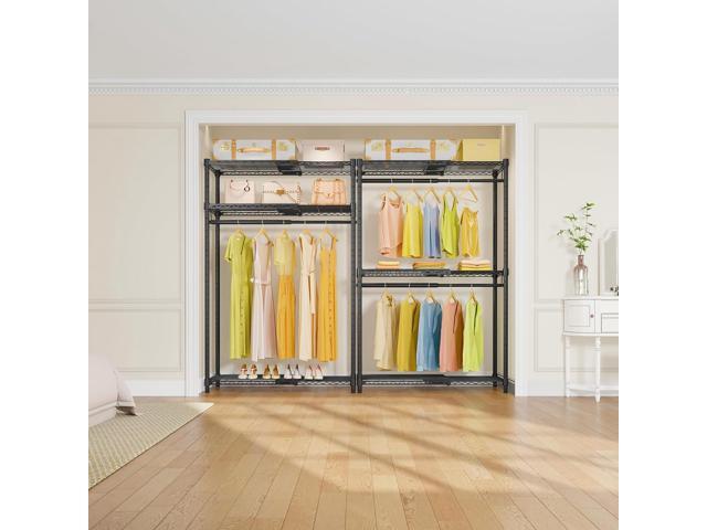 VIPEK X1 Expandable Clothes Rack Heavy Duty Adjustable from 2' to 3'5' with Adjustable Shelves and Hanger Rods, Reach-in & Walk-in Closets Metal...