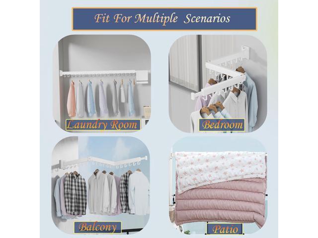 Dr. DJ Clothes Drying Rack for Laundry, Retractable Clothes Hanger Rack Wall Mounted Folding Indoor, Drying Rack, Space Saver Clothes...