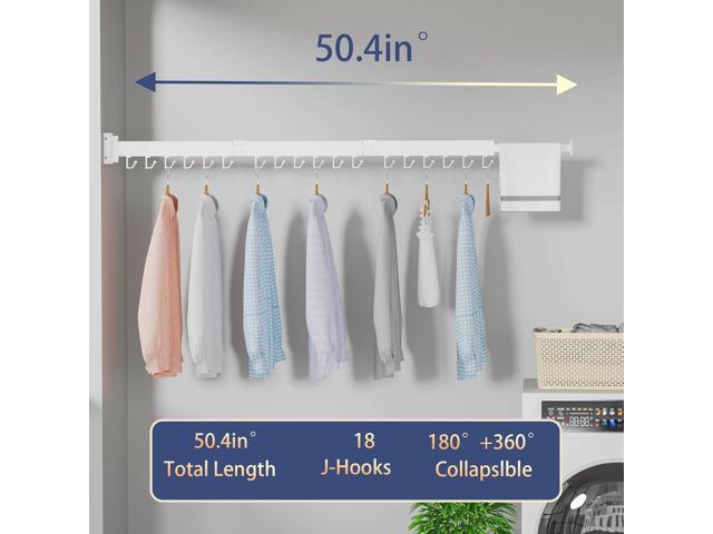 Dr. DJ Clothes Drying Rack for Laundry, Retractable Clothes Hanger Rack Wall Mounted Folding Indoor, Drying Rack, Space Saver Clothes...