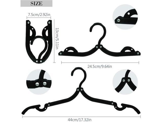 24 Pcs Travel Hangers Cruise Essentials 2025 Portable Folding Clothes Hangers Travel Accessories Foldable Clothes Drying Rack (Black) (24)