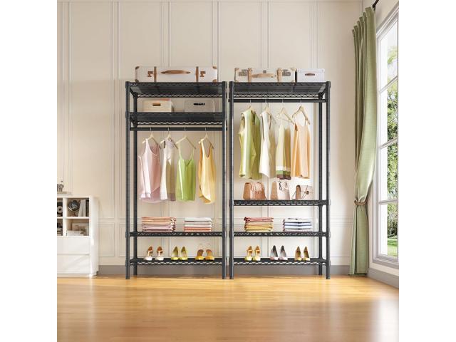 VIPEK V1 Medium Portable Garment Racks 440lbs Load Capacity, Heavy Duty Clothes Rack with 4 Tiers Adjustable Shelves & Hanging Rod, Compact...
