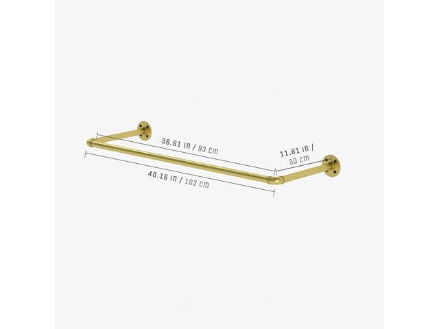 pamo Industrial pipe clothing rack metal gold - Wall mounted clothes racks for hanging clothes - Industrial clothing rack wall mounted - FINN I GOLD