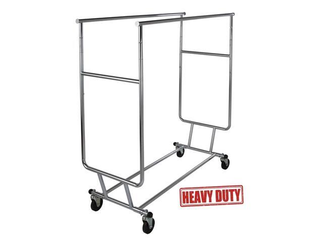 Only Garment Racks Commercial Grade Double Rail Rolling Clothing Rack, Heavy Duty - Designed with Solid 'One Piece' Top Rails and Base. Heavy Gauge...