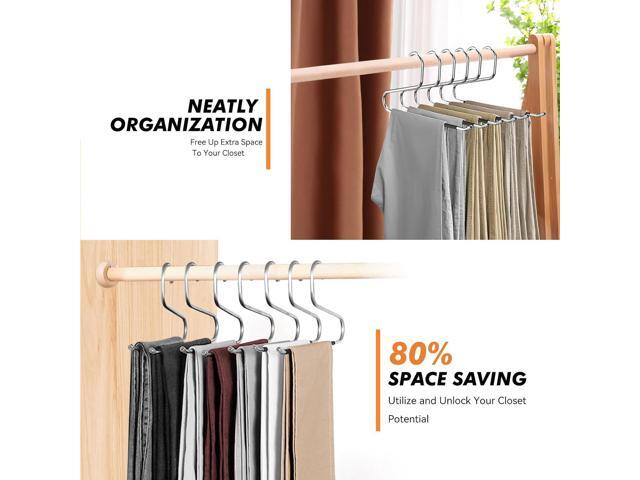 Pants Hangers Non Slip - 30 Pack Open Ended Hangers for Pants, Metal Jean Rack for Closet Women and Men, Space Saving Design for Slacks Trouser...