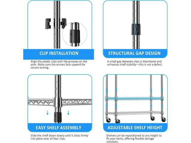 IZEUK Heavy Duty Rolling Garment Rack with 3 Adjustable Wire Shelves, Hanging Rod & Side Hooks - Mobile Clothes Rack with Wheels, 29.5' W x 15.7' D...