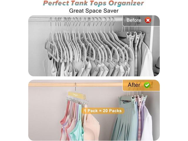 Bra Hanger for Closet, Tank Top Hangers 2 Pack w/20 Hooks Holds 40 Bras, Capacity Foldable Wood Space Saving Hanger, 360°Rotating Closet Organizers...