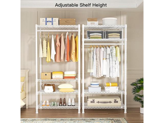 Ulif H2 Heavy-Duty Portable Closets, 4-Tier Freestanding Garment Rack Suit for Small Space and Corner, Closet Organizer System Portable Closet...