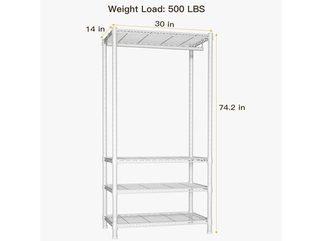 Ulif H2 Heavy-Duty Portable Closets, 4-Tier Freestanding Garment Rack Suit for Small Space and Corner, Closet Organizer System Portable Closet...