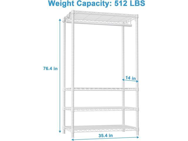Ulif H4 Portable Closets, 4-Tier Metal Clothes Garment Rack for Bedroom and Cloakroom, Clothing Closet Storage and Organizer Wardrobe, 35.4' W x...