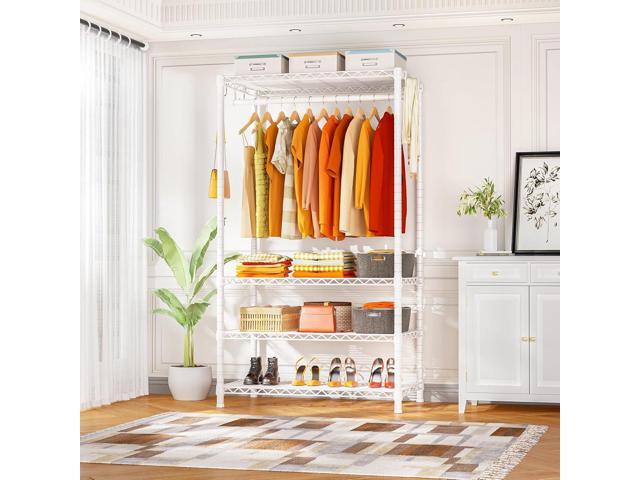 Ulif H4 Portable Closets, 4-Tier Metal Clothes Garment Rack for Bedroom and Cloakroom, Clothing Closet Storage and Organizer Wardrobe, 35.4' W x...
