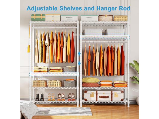 Ulif H4 Portable Closets, 4-Tier Metal Clothes Garment Rack for Bedroom and Cloakroom, Clothing Closet Storage and Organizer Wardrobe, 35.4' W x...