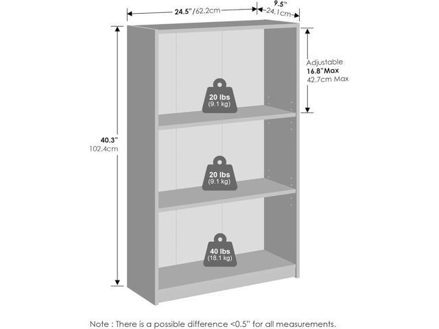Furinno Reed 3-Tier Multipurpose Adjustable Shelf Clothing & Closet Storage Organization, White