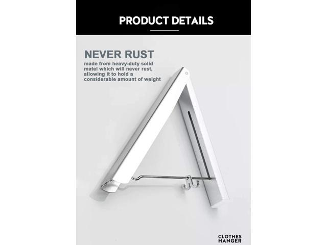 2 Pack Retractable Clothes Rack - Wall Mounted Folding Clothes Hanger Drying Rack for Laundry Room Closet Storage Organization, (Silver)