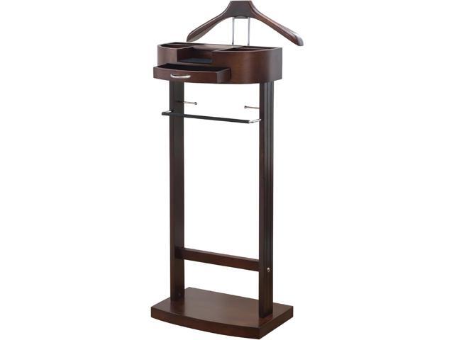 Proman Products - Crescent Moon Valet, Mens Valet Stand with Drawer, Top Tray, Contour Hanger, Trouser Bar, Belt Hooks & Shoe Rack, Accessory &...