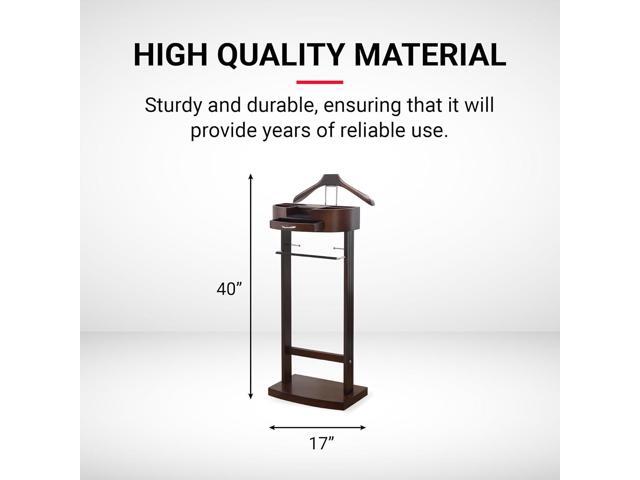 Proman Products - Crescent Moon Valet, Mens Valet Stand with Drawer, Top Tray, Contour Hanger, Trouser Bar, Belt Hooks & Shoe Rack, Accessory &...