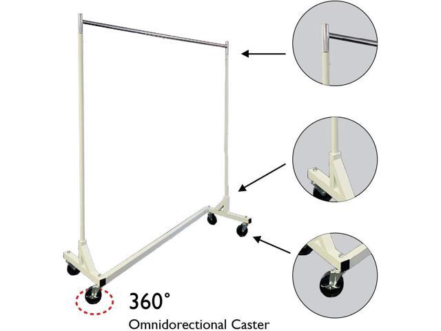 Heavy Duty 400lb Load Garment Clothing Z Rack - Rolling Garment Z Rack for Home, Retail Display, Durable Square Tubing, Commercial Grade Clothing...
