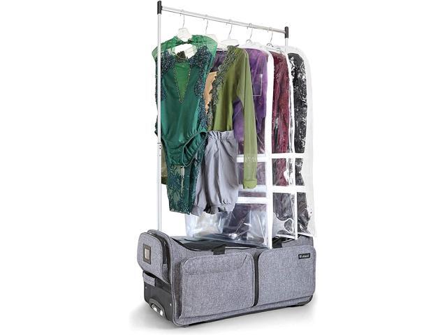 Mavii Dance Bag with Garment Rack, 28 inch Rolling Duffel With, Ideal for Competitions & Travel, Easy-assembly Lightweight Aluminum Clothes Rack,...