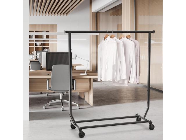 SIMPLE HOUSEWARE Supreme Commercial Grade Clothing Garment Rack, Holds Up to 250 lbs, 50 to 75 Inches Extensible Rod, Black