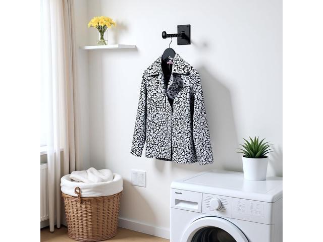 Rustic State Clout Cast Iron Clothes Hanger Folding Coat Rack Laundry Bar for Drying Clothes Farmhouse Design Wall Mount Organizer Hook for Closet...