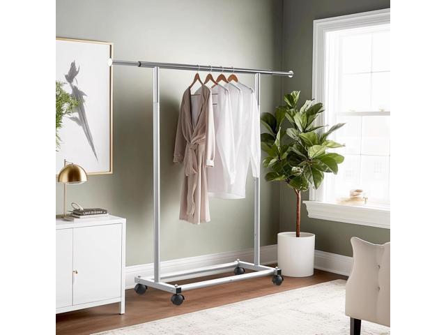 SIMPLE HOUSEWARE Standard Rod Garment Rack, Silver