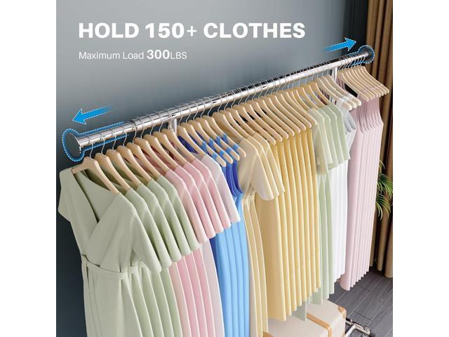 HOKEEPER Clothes Rack, Rolling Clothing Racks for Hanging Clothes, Portable Clothes Rack with Lockable Wheels, Commercial Heavy Duty Garment Rack...
