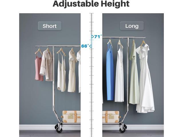 HOKEEPER Clothes Rack, Rolling Clothing Racks for Hanging Clothes, Portable Clothes Rack with Lockable Wheels, Commercial Heavy Duty Garment Rack...