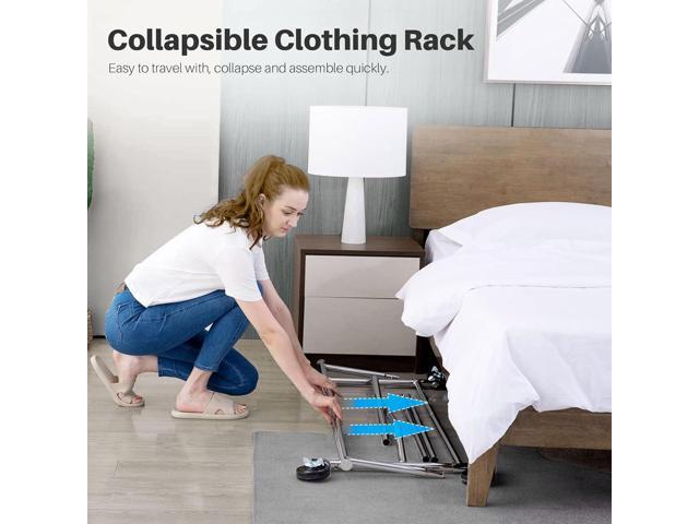 HOKEEPER Clothes Rack, Rolling Clothing Racks for Hanging Clothes, Portable Clothes Rack with Lockable Wheels, Commercial Heavy Duty Garment Rack...