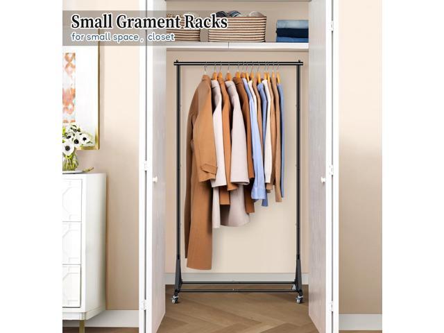 SLEEPING LAMB Heavy Duty Clothes Rack, Rolling Clothing Racks for Hanging Clothes Metal Garment Racking With Wheels, Clothes Hanger for Coats,...