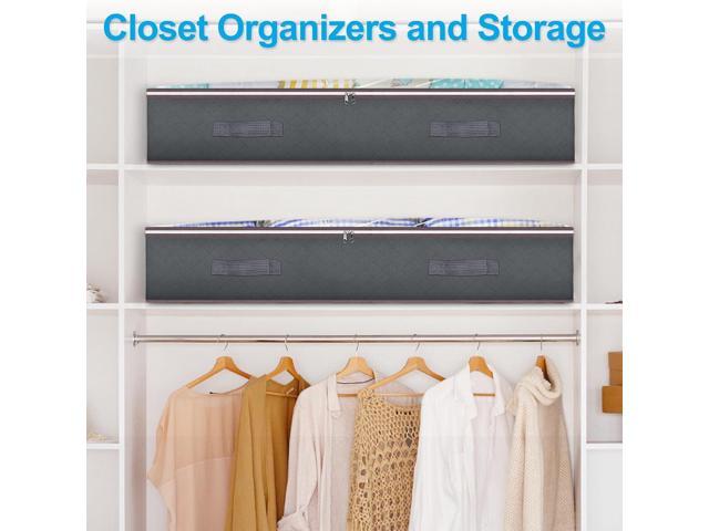 Budding Joy 90L Under Bed Storage Containers, Closet Organizers and Storage Bins, Foldable Underbed Storage Bags for Blanket, Clothing, Comforter,...