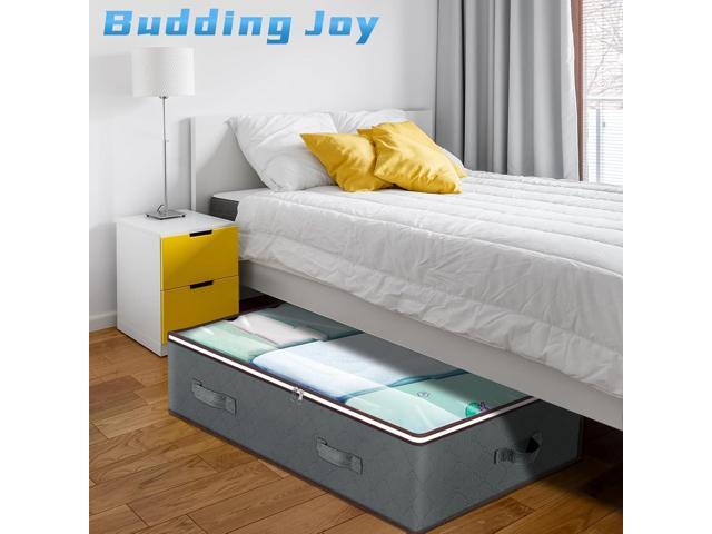 Budding Joy 90L Under Bed Storage Containers, Closet Organizers and Storage Bins, Foldable Underbed Storage Bags for Blanket, Clothing, Comforter,...