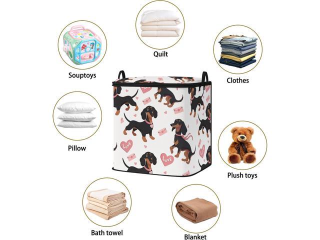 king comforter storage bag,clothes blanket bedding pillow quilt organizer for closet,fabric moving bags with portable handles and zipper 95L(2pack)
