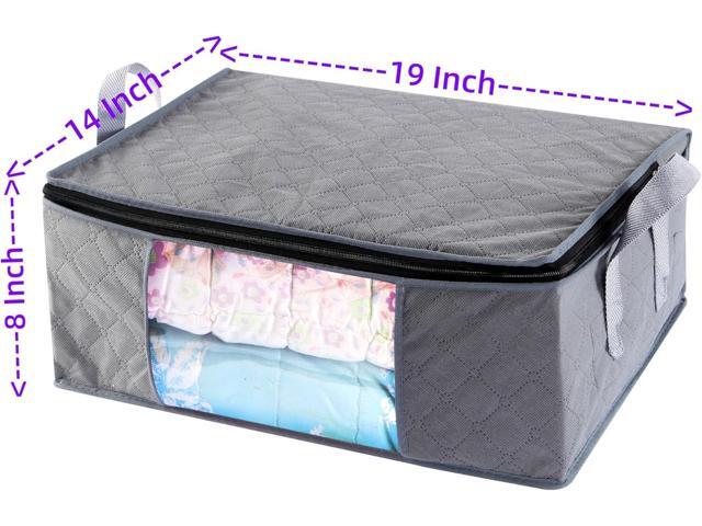 Storage Clothes Bins Closet Bags - 35L Containers Organizer Boxes Clothing Bin Organization for Organizing Blanket Pillow Sheet Sweater, Foldable...