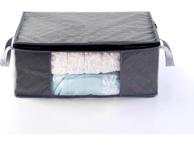 Storage Clothes Bins Closet Bags - 35L Containers Organizer Boxes Clothing Bin Organization for Organizing Blanket Pillow Sheet Sweater, Foldable...