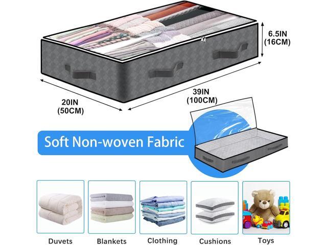 4 Pack Under Bed Storage, 90L Collapsible Closet Containers Organizers and Under Bed Storage Bins, Underbed Storage Bags for Wrapping Paper,...