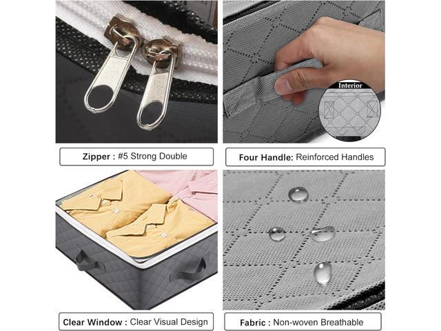 4 Pack Under Bed Storage, 90L Collapsible Closet Containers Organizers and Under Bed Storage Bins, Underbed Storage Bags for Wrapping Paper,...