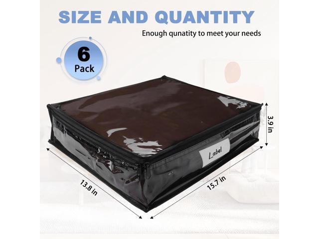 Clear Zippered Storage Bags Plastic Sweater Storage Bags with Zipper 6 Packs Clothing Organizer for Blankets Linen Sweater Bed Sheet Quilt Clothes...