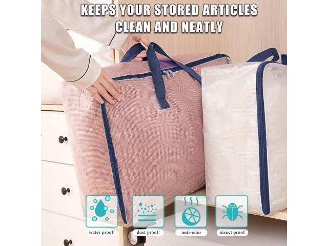 Clear Storage Bags with Zipper, 75L Extra Large Capacity - Closet, Underbed Storage Organizer for Clothes, Bedding, Comforter, Toys, Pillow &...