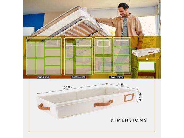 HOMELUX THEORY 2pc Low Profile Under Bed Storage Containers, Thin Under Couch Storage Organizer with Bins & Lids, Underbed Storage Box Ideal for...