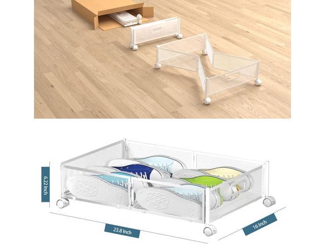 Under Bed Storage Containers, Under Bed Shoe Storage With Wheels, Foldable Bedroom Storage Organization with Handles, Under Bed Storage Bins Drawer...
