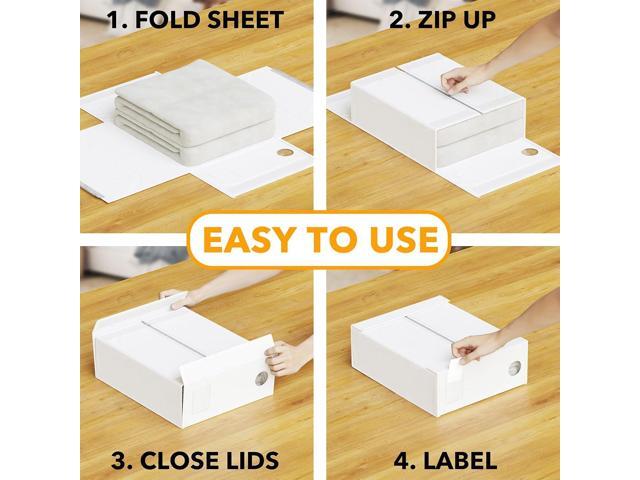SpaceAid 8 Pack Bed Sheet Organizers and Storage, Foldable Organizer for Linen Closet, Sheets Set Folder Keeper with Window XL (Queen & King Size)...