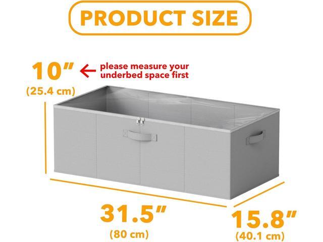 SpaceAid 3 Pack 10' High Under Bed Storage Containers, Large Underbed Storage Organizer Bins with Lids for Bedroom, Dorm, Clothes, Closet...