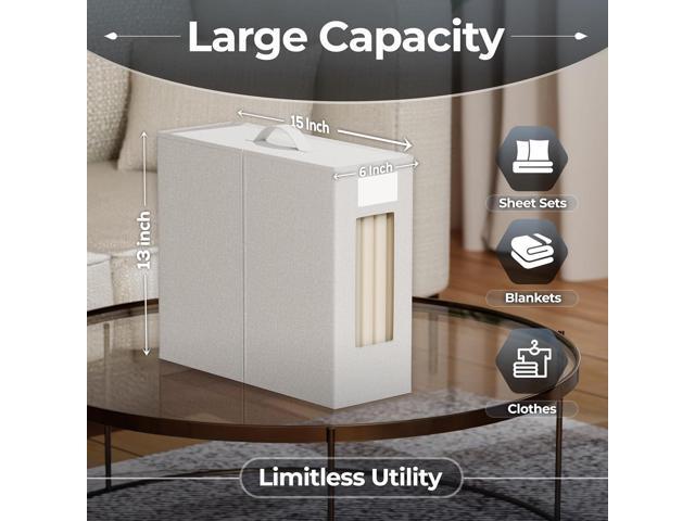 TIMBLE Bed Sheet Organizers & Storage, 6 Pack for King, Queen & Large Sheet Sets, Closet Organizer for Linens, Clothes, Blankets & Bedding,...