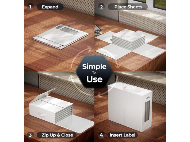 TIMBLE Bed Sheet Organizers & Storage, 6 Pack for King, Queen & Large Sheet Sets, Closet Organizer for Linens, Clothes, Blankets & Bedding,...