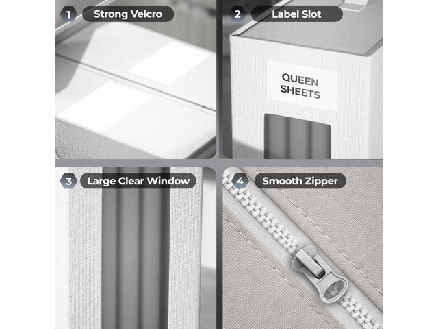 TIMBLE Bed Sheet Organizers & Storage, 6 Pack for King, Queen & Large Sheet Sets, Closet Organizer for Linens, Clothes, Blankets & Bedding,...