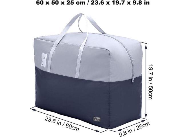 75L Large Zipper Comforter Storage Bag, Folding Blanket Storage Bag with Reinforced Handle, Under-Bed Storage for Bedding, Clothes, Pillows, Grey