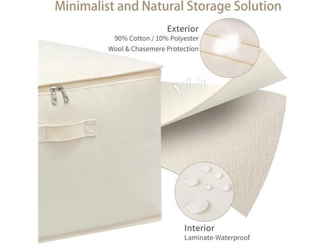Canvas Comforters Bags Closet Organizers and Storage for Quilts Clothes Organization Containers Bins with Sturdy Zipper, Clear Window 75L for...