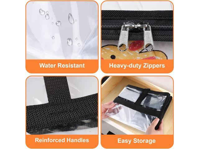 Clear Clothes Storage Bags, 4 Pack Closet Organizers and Under Bed Storage Containers, Foldable Moving Bags with Zippers for Comforter, Blanket,...