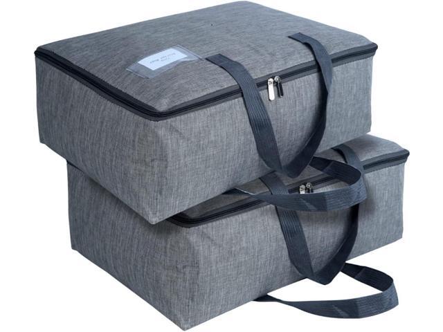 YACQ 2 Pack Large Moisture-Proof Storage Moving Travel Bag for Comforter Pillow Blanket Quilt Bedding Clothes/Water-Resistant Linen Fabric/Storage...