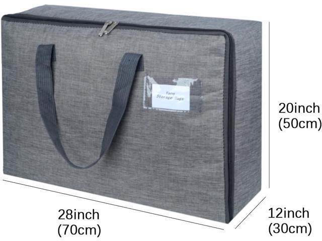 YACQ 2 Pack Large Moisture-Proof Storage Moving Travel Bag for Comforter Pillow Blanket Quilt Bedding Clothes/Water-Resistant Linen Fabric/Storage...