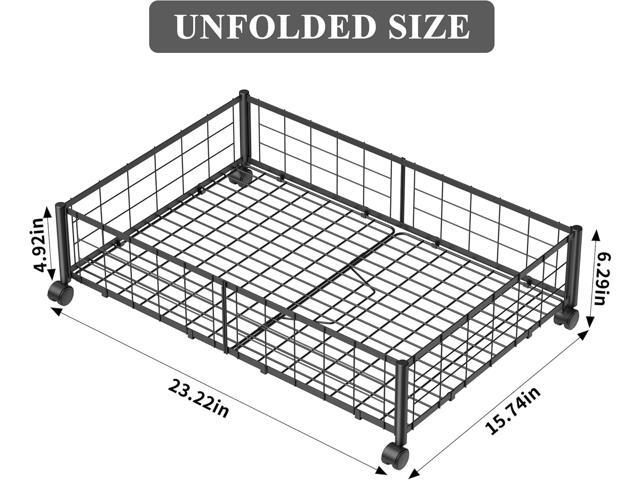 Under Bed Storage with Wheels, 360° Rotating, No-Assembly Underbed Storage Containers, 1 PACK